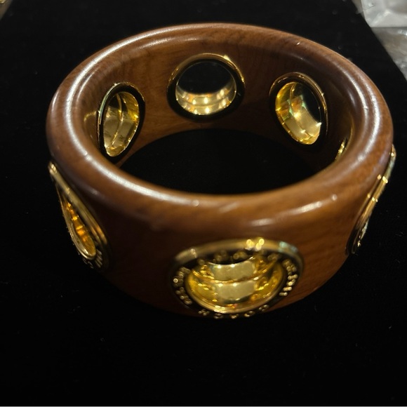 Coach Wooden Bracelet with Gold Accents - Picture 1 of 6